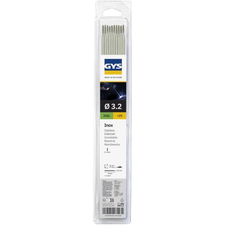 25 Ηλεκτρόδια για Ανοξείδωτο Ατσάλι - 316L - Ø3.2 mm (blister) / GYS