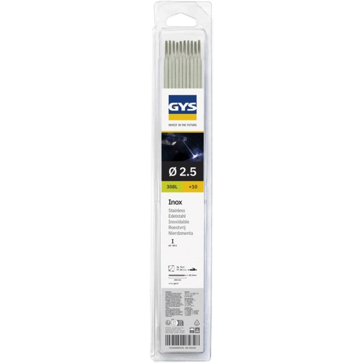 10 Ηλεκτρόδια για Ανοξείδωτο Ατσάλι - 308L - Ø2.5 mm (blister) / GYS