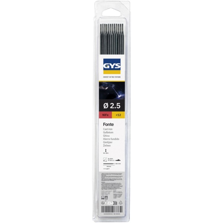 12 Χυτοσίδηρου ηλεκτρόδια - Ø2.5 mm (blister) GYS