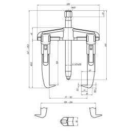 1.06/2-E Εξολκέας ταχυσύσφιξης με 2 βραχίονες 160x150 mm GEDORE | PAM