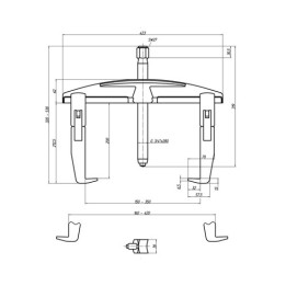 1.04/3A Εξολκέας γενικής χρήσης 2 βραχιόνων 200x150 mm GEDORE | PAM