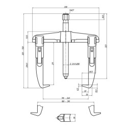 1.07/3-E Εξολκέας ταχυσύσφιξης με 3 βραχίονες 250x200 mm GEDORE | PAM