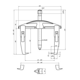 1.04/HP2A Εξολκέας γενικής χρήσης HIGH POWER με 2 βραχίονες 200x150 mm