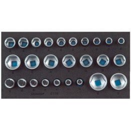 1500 CT1-19 Συλλογή από καρυδάκια 1/2in, εξάγωνα, σε μονάδα 1/3 CT GED