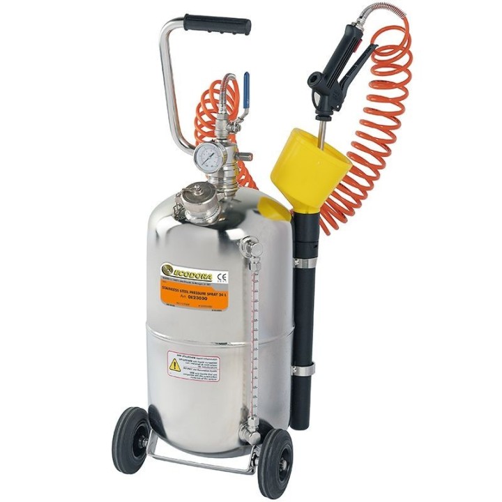 ECODORA 0E23030 Τροχήλατος ψεκαστήρας πίεσης 24 litres in ανοξείδωτος